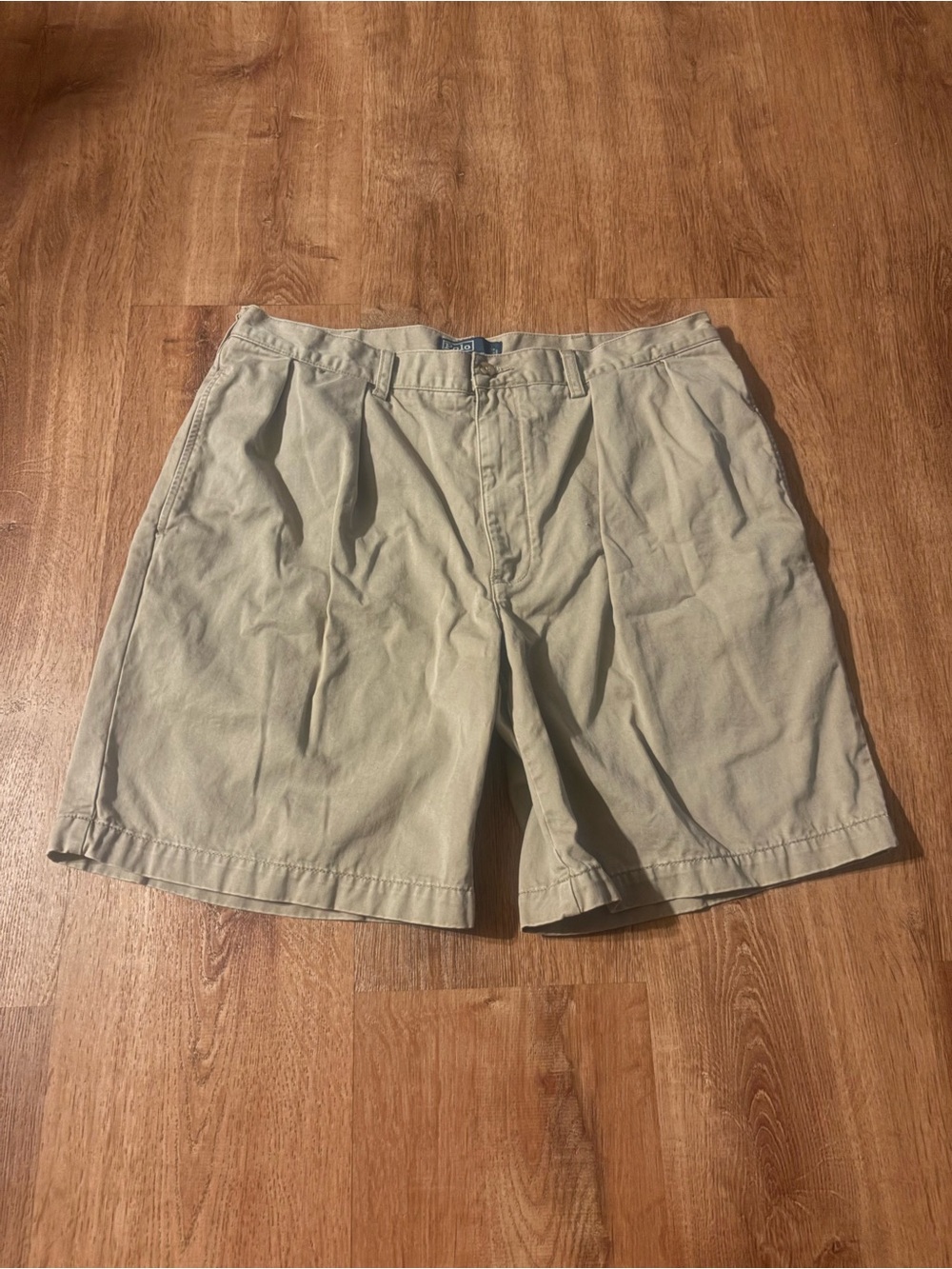 Polo Ralph Lauren Tyler Short 38 British Khaki Pleated Chino Classic Fit